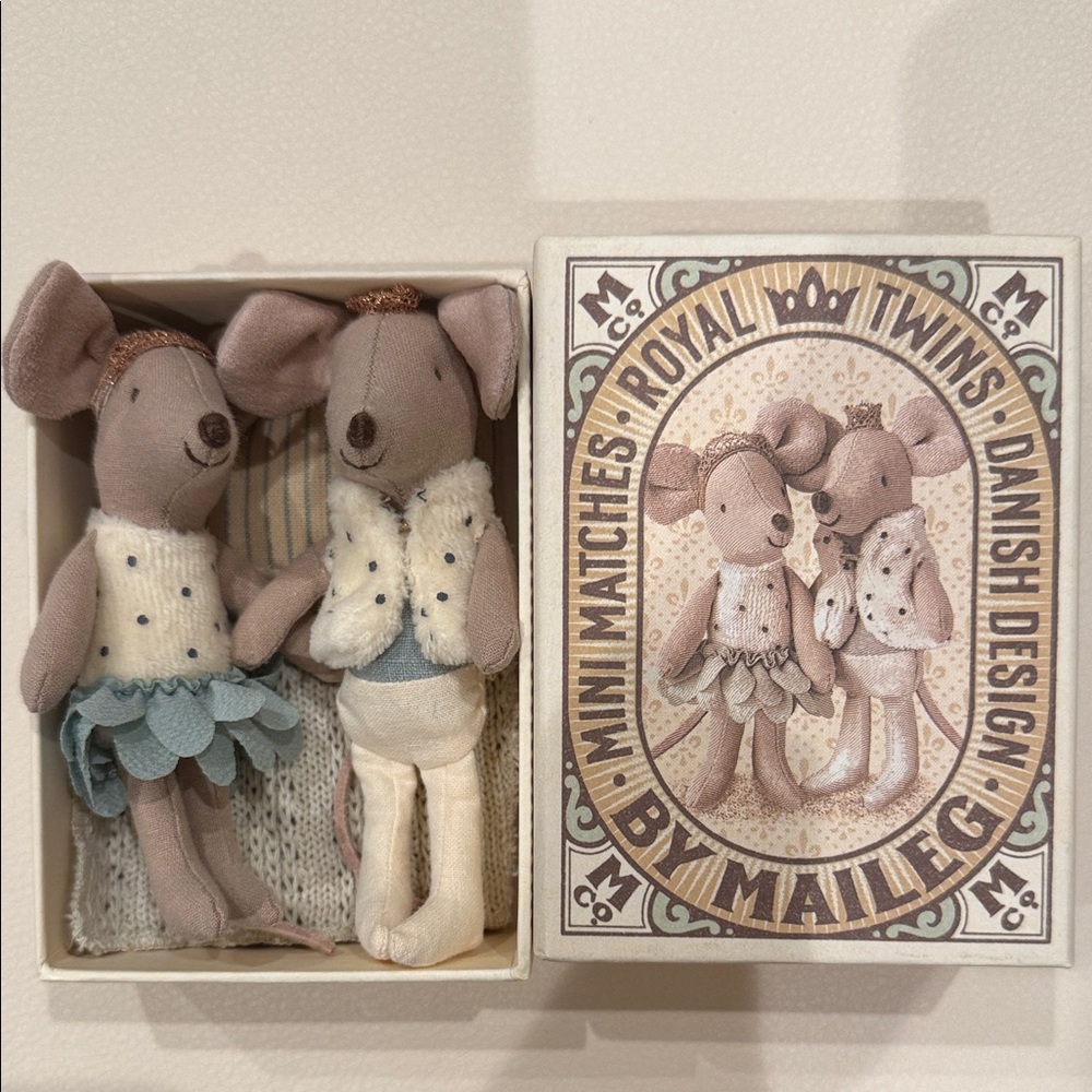 Maileg Royal Twins in Matchbox - Mint